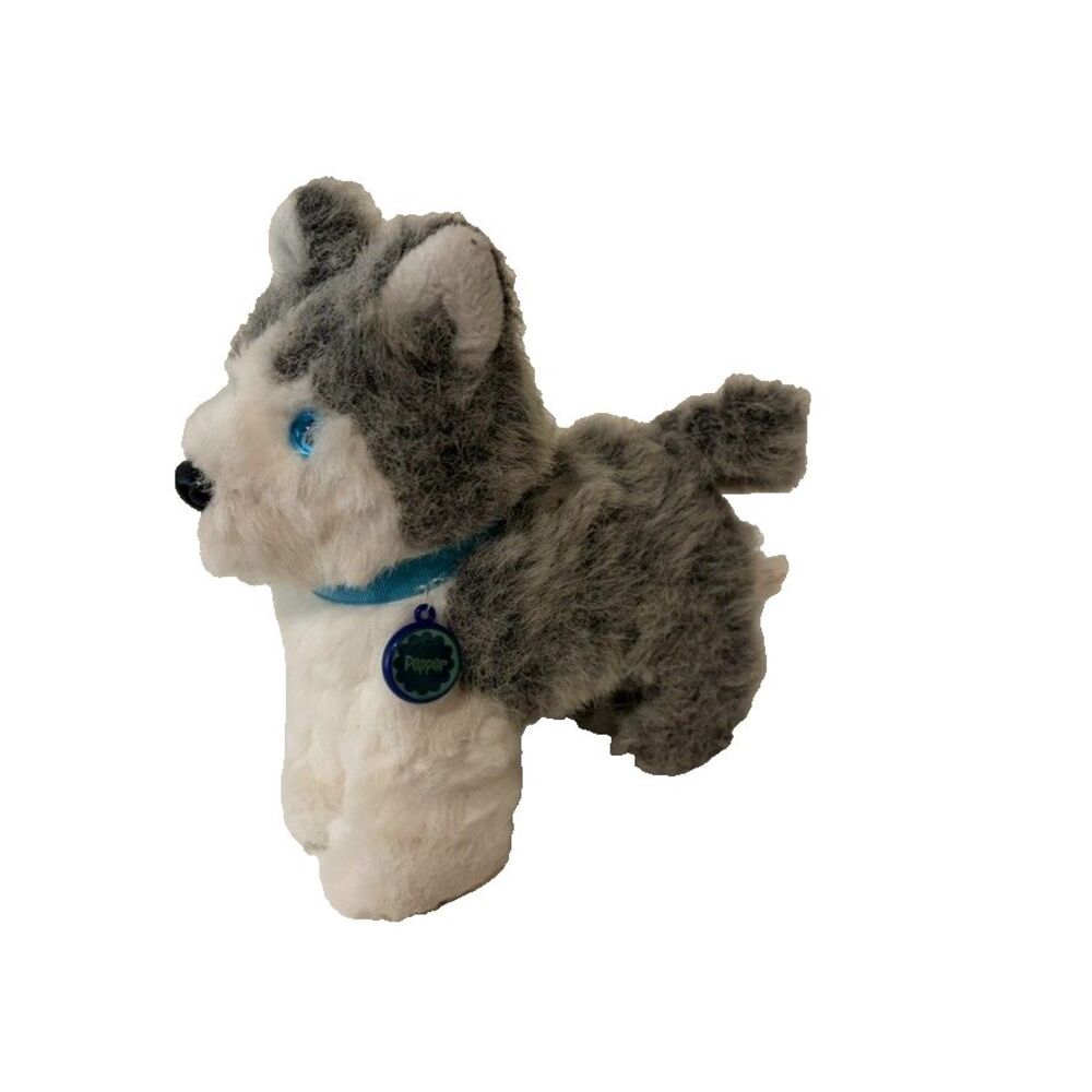 American Girl Doll Pepper Dog Plush Stuffed Toy Gray White Husky